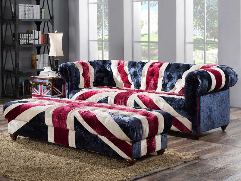Vintage Fabric Union Jack Cube Trunk