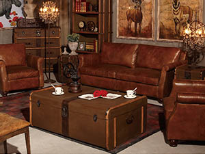 Green Canvas Trunk Coffee Table