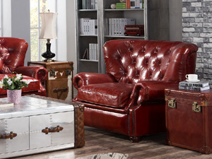 Vintage Leather Cube Trunk