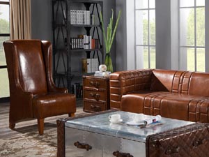 Vintage Leather Trunk 3 Drawers