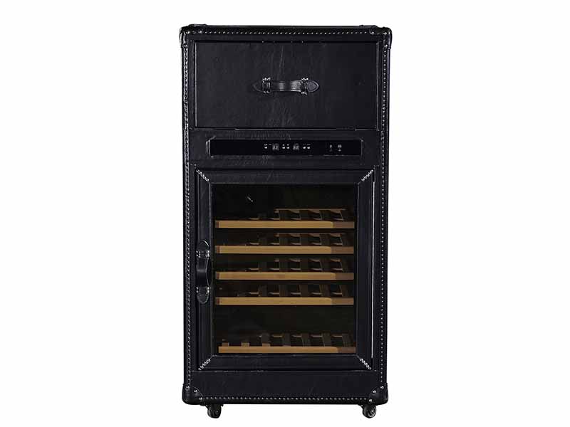 Vintage Leather Wine Cabinet