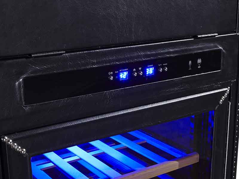 Vintage Leather Wine Cabinet