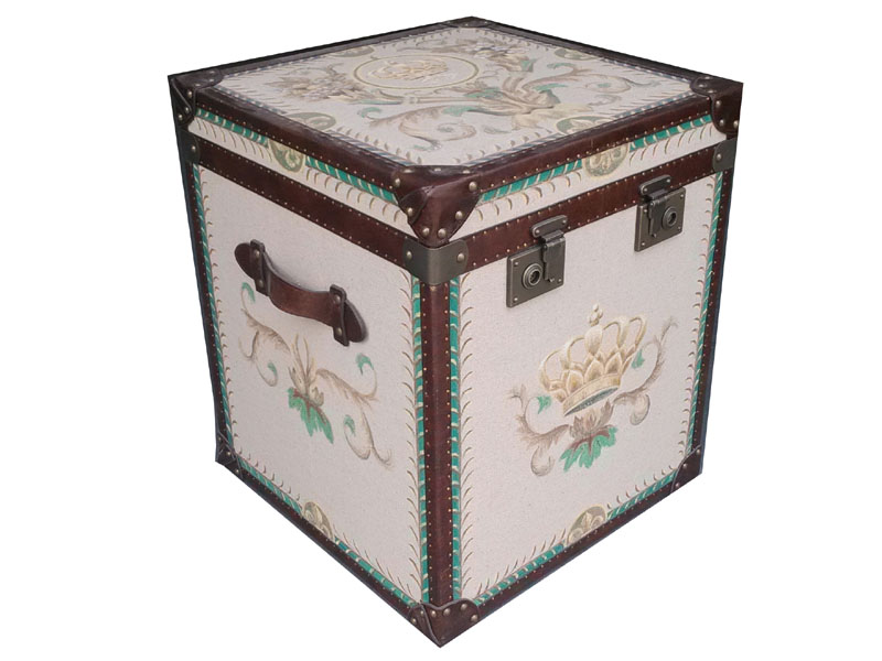 Vintage Style Canvas Cube Trunk